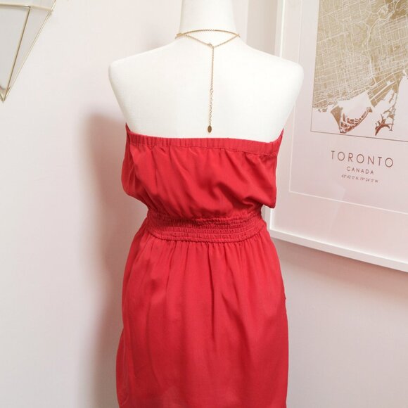 BCBGeneration Tomato Red Nautical Mini Strapless Dress - Picture 5 of 9